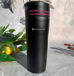 Термокухоль вакуумний із неіржавкої сталі 380 мл. для кави та чаю Edenberg EB-643 Рожевий