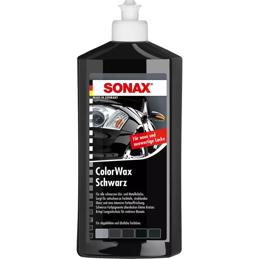 Кольоровий рідкий віск чорний 500 мл SONAX ColorWax Schwarz (298200)