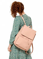 Рюкзак жіночий для прогулянок, молодіжні рюкзаки з екошкіри, жіночі рюкзаки шкіряні, подарунок для подруги Loft LQN пудра
