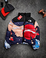 Мужской стильный зимний пуховик (The North Face) The North Face / - 25 / TNF чёрный с принтом