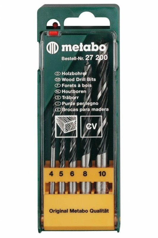 Набір свердел по дереву Metabo 5 штук