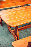 Дерев'яний садовий комплект 1,95м (Стіл та 2 Лавки) "Чикаго". Колір: Палісандр, фото 4