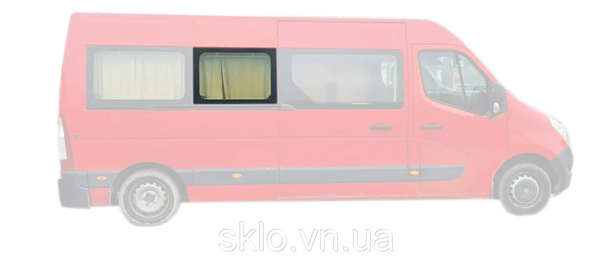 Бокове скло Renault Master III (10) Середнє салонне Праве на Середню і Довгу базу