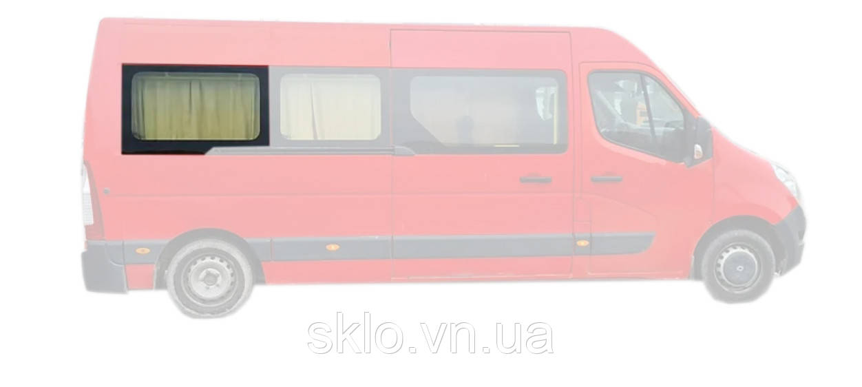 Бічне скло Nissan NV400 (10-) Заднє Середнє салонне Праве на Середню і Довгу базу