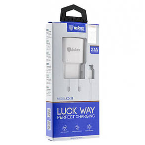 Зарядний пристрій 220В 2,1 А з кабелем USB - micro USB Inkax CD-27-M-V8, фото 2
