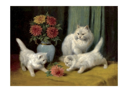 Листівка Kittens Playing with a Flower, фото 1
