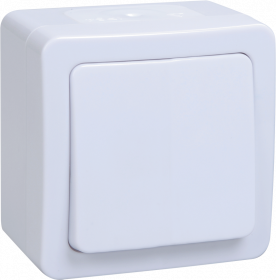 Вимикач 1-клавішний для відкритої установки прохідної ВСп20-1-0-ГПБ IP54 ГЕРМЕС PLUS