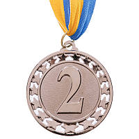 Нагорода медалі спортивні стрічкою STROKE d=65 мм C-4330, 2 місце (срібло)