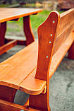 Дерев'яний садовий комплект 1,95м (Стіл та 2 Лавки) "Чикаго". Колір: Палісандр, фото 6