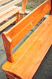 Дерев'яний садовий комплект 1,95м (Стіл та 2 Лавки) "Чикаго". Колір: Палісандр, фото 7