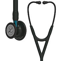 Стетоскоп Littmann Cardiology IV Черный с черной акустической головкой и голубым стеблем