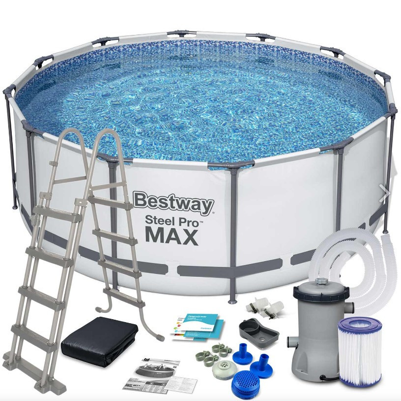Каркасний басейн "Steel Pro Max" Bestway 56438 (457х122 см) сходи, тент, насос і фільтр