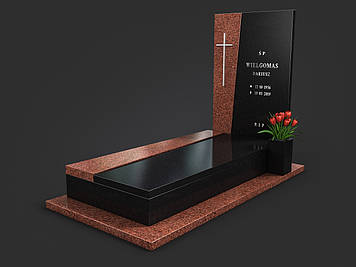 Європейський пам'ятник із граніту лезник габро "Символ Початку і Кінця" 1000*2000