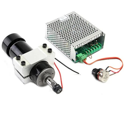 Шпиндель 500 Вт для ЧПУ верстата, хомут і БП з регулятором обертів, фото 1