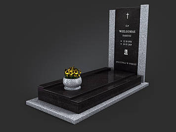 Європейський пам'ятник із граніту  комбінований "Велич чорного" 1000*2000