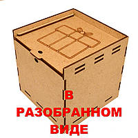 Коробка МДФ 10х10х10 см (в Разобранном Виде) Подарочная Маленькая Коробочка для Подарка Коричневого Цвета