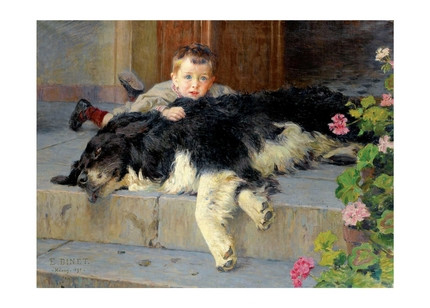 Листівка Boy with Dog, фото 1