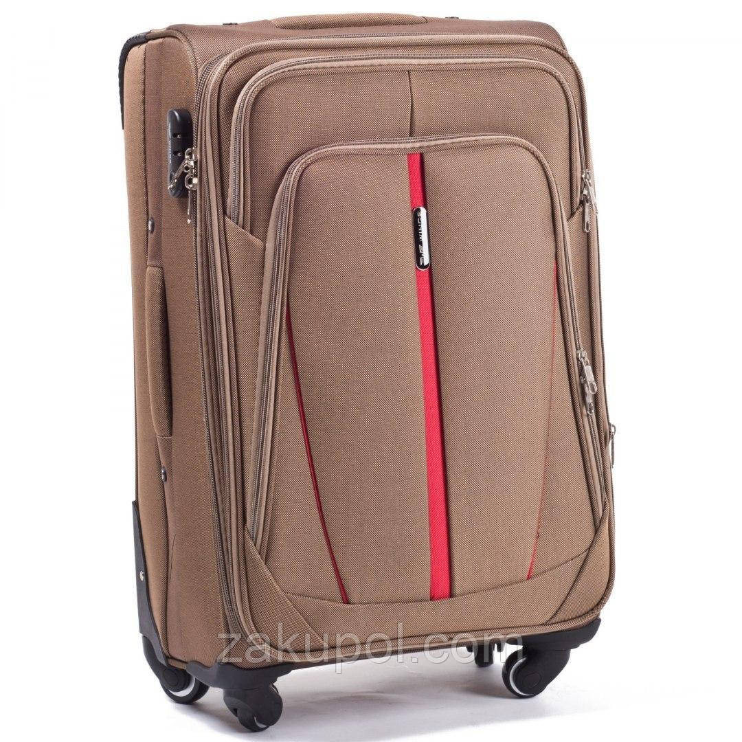 Валіза Wings 1706 тканинна на 4 колесах, мала Темно-коричнева
