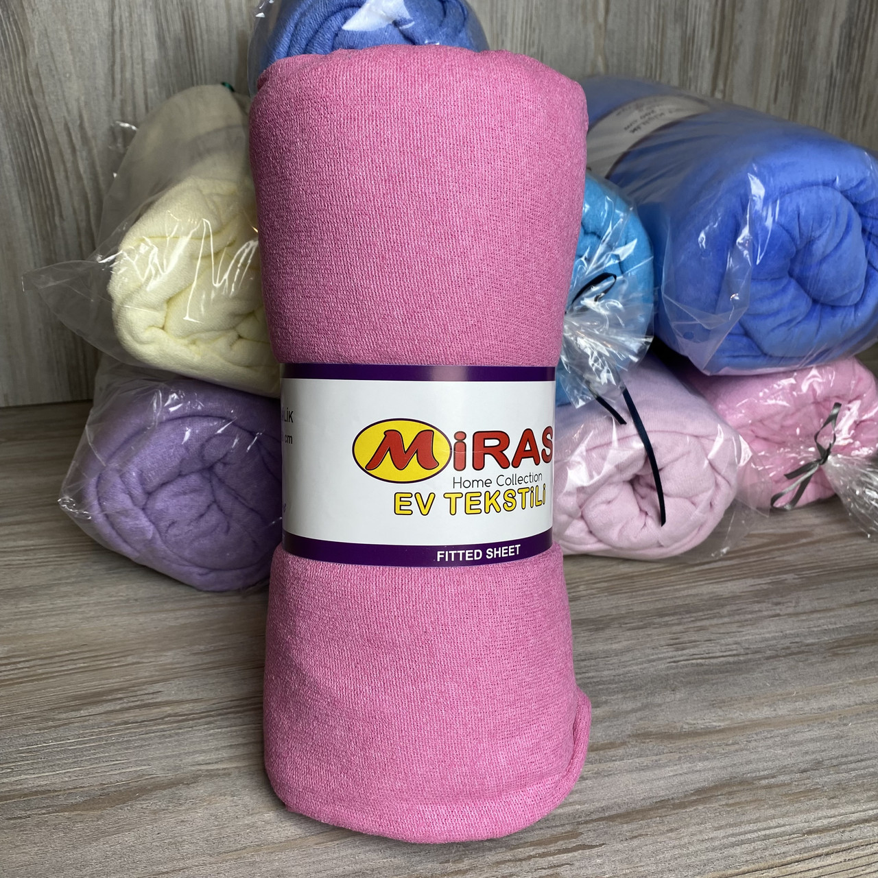 Махрове простирадло на гумці 160*200 +25 см. Колір Рожевий високої якості, фото 1