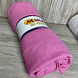 Махрове простирадло на гумці 160*200 +25 см. Колір Рожевий високої якості, фото 2