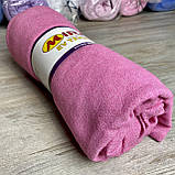 Махрове простирадло на гумці 160*200 +25 см. Колір Рожевий високої якості, фото 6