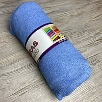 Махрове простирадло на гумці 160*200 +25 см. Колір Синій  високої якості