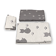 Постільна білизна Королева Ночі (Бязь) | Полуторний комплект | 50х70 | Коти на сірому, фото 3