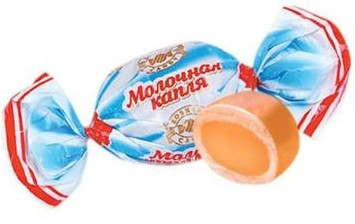 Карамельні цукерки Рошен Молочна Крапля 250 грамів, фото 1