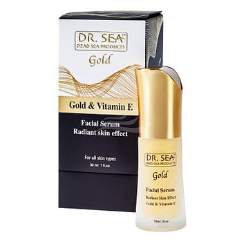 Сироватка для обличчя Dr. Sea Facial serum with gold and vitamin E - radiant skin effect 30 мл.