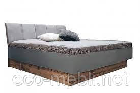 Двоспальне ліжко 180х200 з шухлядами у спальню Лінц Міромарк сірий шифер/дуб вотан, фото 1