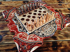 Ексклюзивні шахи-нарди ручної роботи з чохлом ,різьба по дереву, фото 3