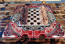 Ексклюзивні шахи-нарди ручної роботи з чохлом ,різьба по дереву, фото 2