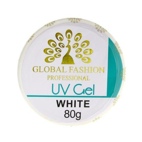 Гель для нарощування нігтів, Global Fashion White, 80g