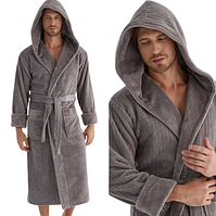 Халат махровий чоловічий з капюшоном NUSA рубчик 2 кольори