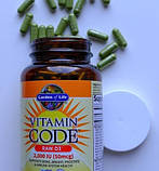 Вітамін Д 2000 Garden Of Life Vitamin Code Raw D3 2000 iu 50 mcg 60 капсул, фото 4