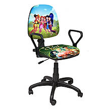 Кресло детское с подлокотниками для школьницы Комфорт New Lux "Феи"