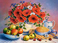 Картина за номерами 3D 2 в 1 алмазна мозаїка та розмальовка на підрамнику 40х50 см