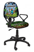 Кресло компьютерное для школьника Комфорт New Lux "Майнкрафт"