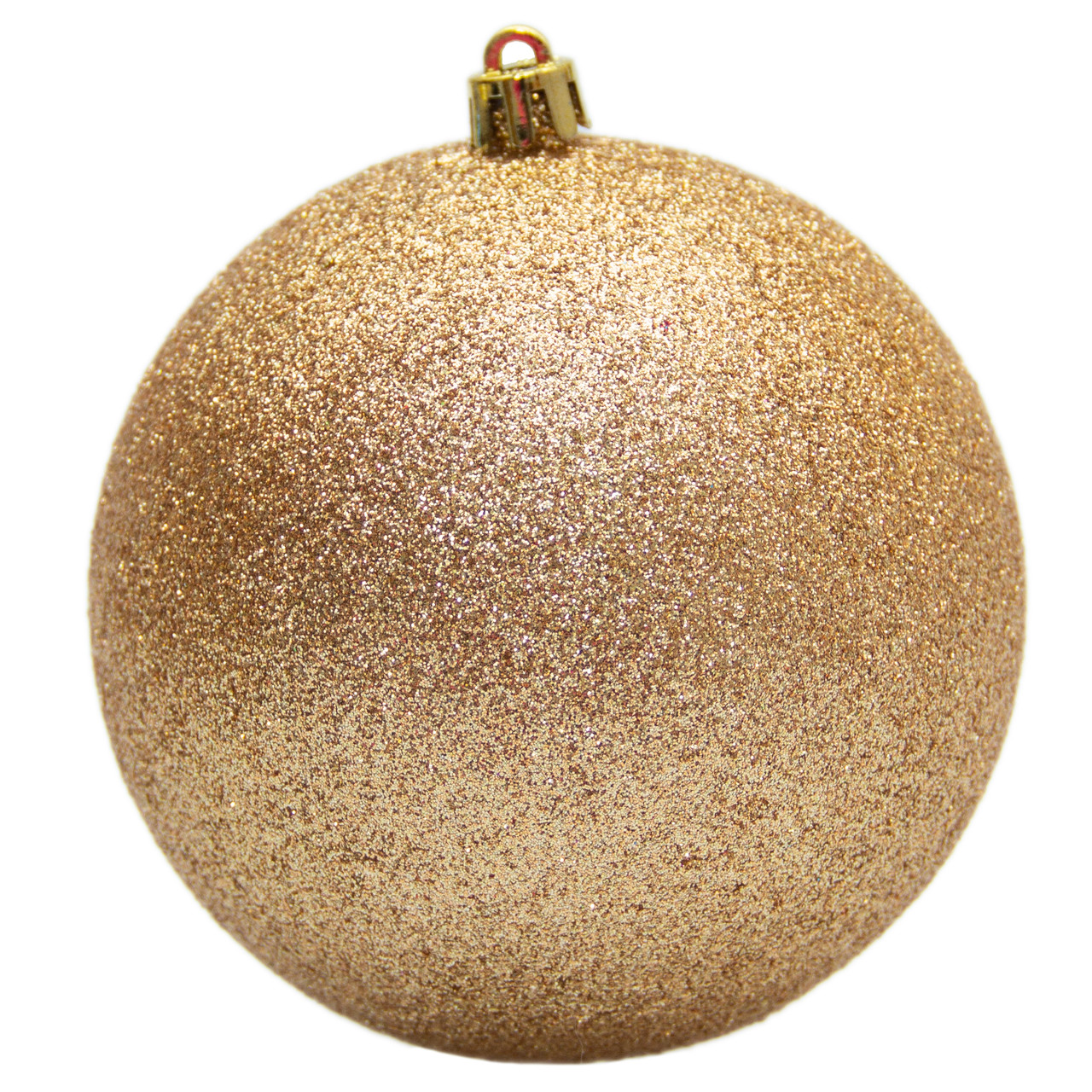 Ялинкова іграшка - куля, D10 см, шампань, гліттер, пластик (250737-2), фото 1