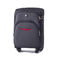 Тканевый дорожний чемодан серый на 4-колеса малый Wings чемодан текстильный ручная кладь S серый