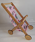 Дерев'яна коляска для ляльок, фото 2