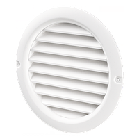 Вентиляционная решетка круглая Домовент ДВ 100 бВс с антимоскитной сеткой и круглым соединительным патрубком