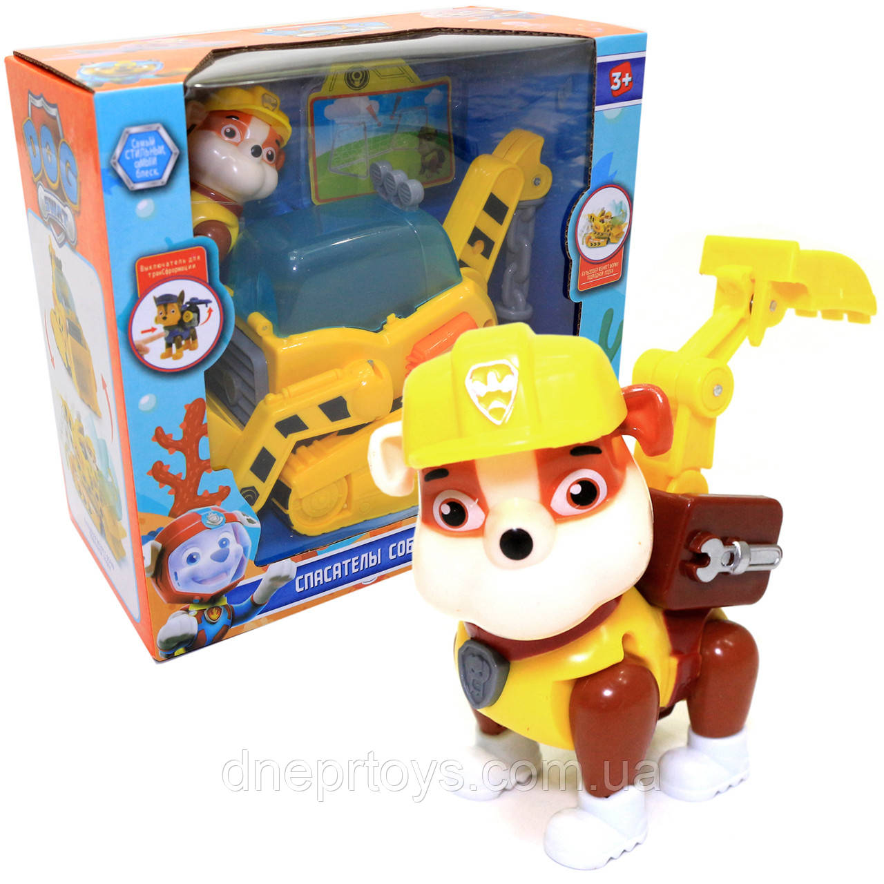Набір «Цуценята рятувальники» Кріпака зі значком та транспортом світло звук 19*20*11 см (7718), фото 1