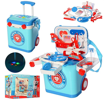 Набір лікаря: стіл 31х31х28см,мед. інструменти,складається в літак,24х28х15см №L666-58(36)