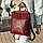Жіночий бордовий рюкзак-сумка з натуральної шкіри з тисненням під шкіру крокодила Tiding Bag - 26552, фото 6