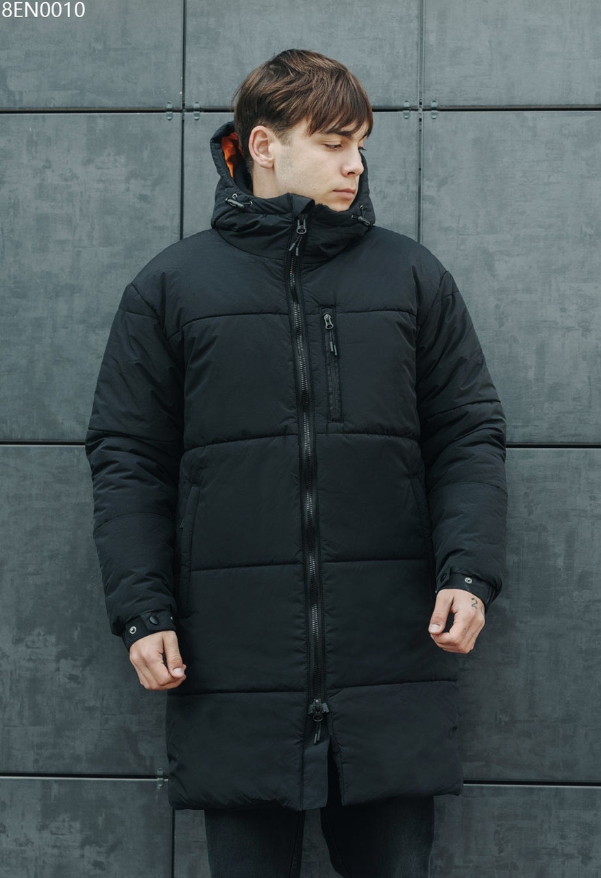 Удлиненная зимняя мужская куртка Staff C long black до -25°C. чёрный 8EN0010 M, 48