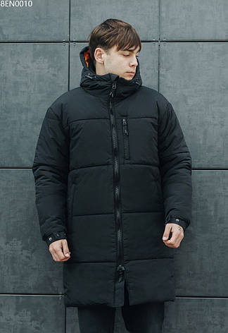 Удлиненная зимняя мужская куртка Staff C long black до -25°C. чёрный 8EN0010 M, 48, фото 2