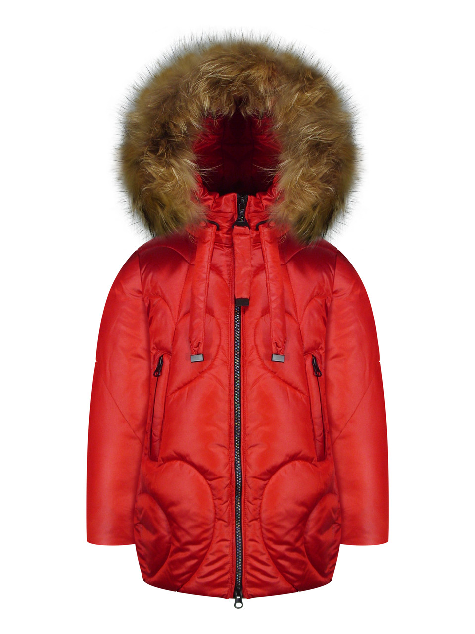 Зимове пальто, натуральне хутро, для дівчинки від ""Lebo Junior" 2129| 128-140р.