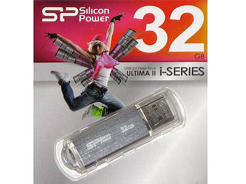 Флеш-пам`ять 32GB "Silicon Power Ultima" II-I series USB2.0 silver