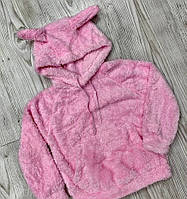 Худі дитяче теплий з вушками.Рожевий
